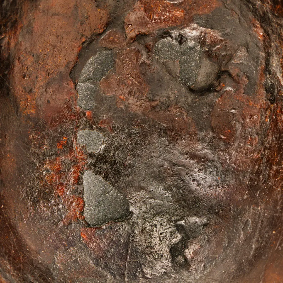 Macro texture detail of the Hajar al-Aswad, the Black Stone