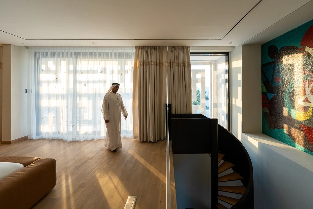 Architectural photograph of Diwani House showcasing modern design with traditional Middle Eastern elements