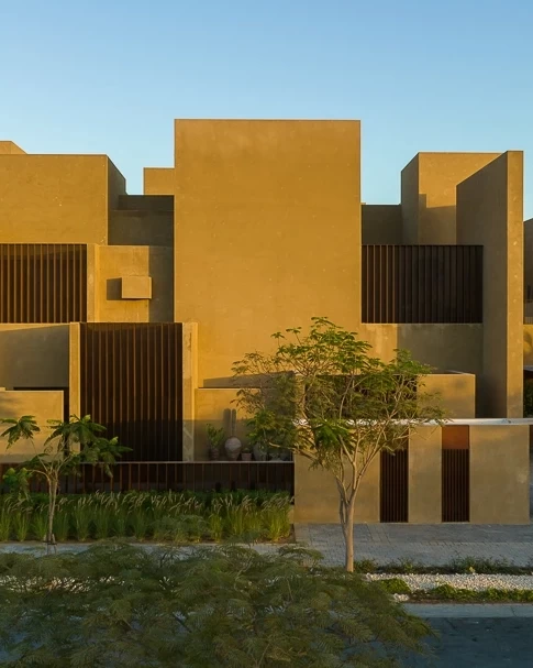 Visuals of the OrangeBox facade captured through cinematic film stills and fine art architectural photography